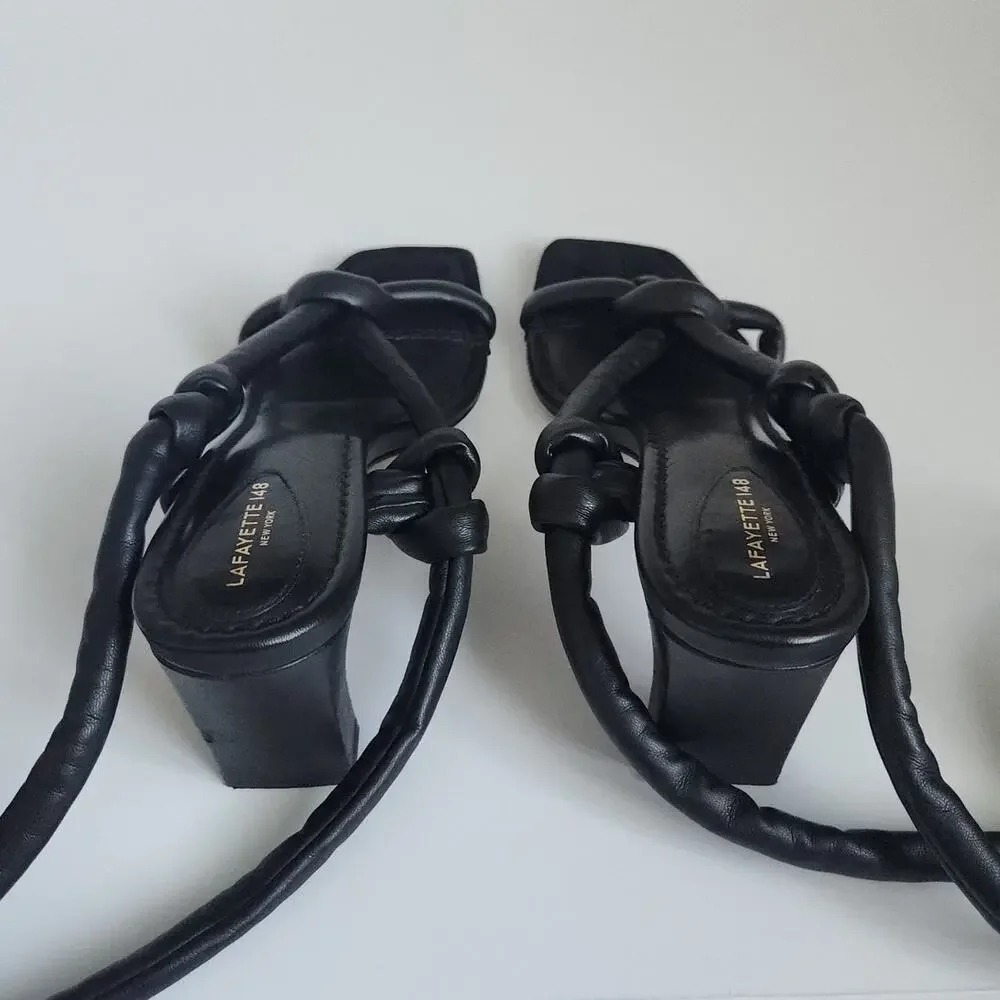 Lafayette 148 New York Delphine Leather Sandals - Picture 5 of 10